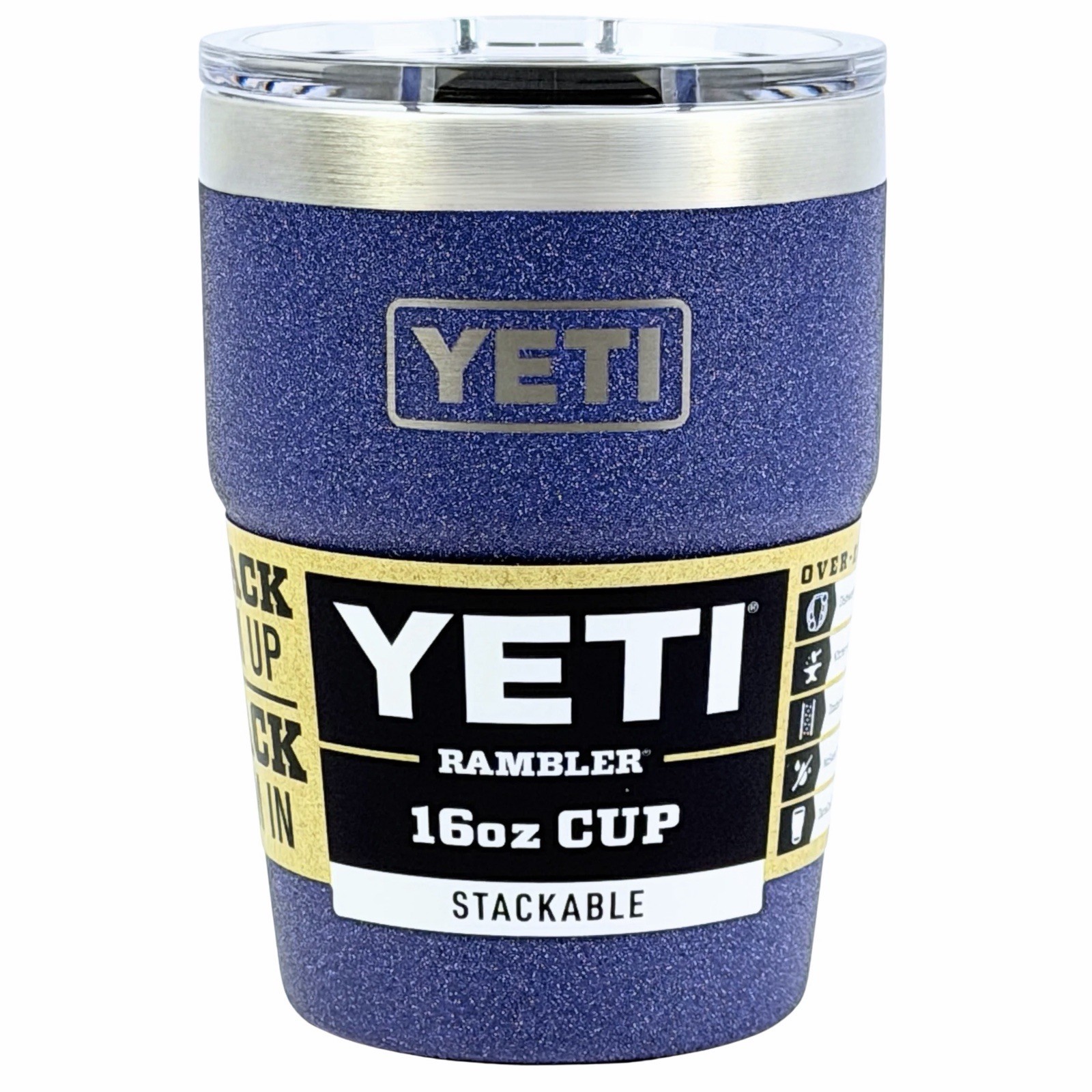 YETI Moon Dust 16 oz Stackable Cup Rambler Limited Edition Stone Texture Cup NWT