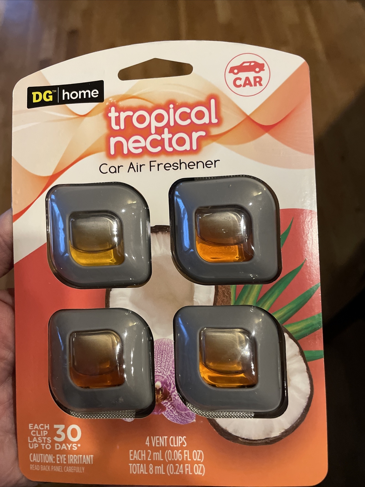 Tropical Nectar Car Air Freshener 4 pack each last up to 30 days 4 vent clips