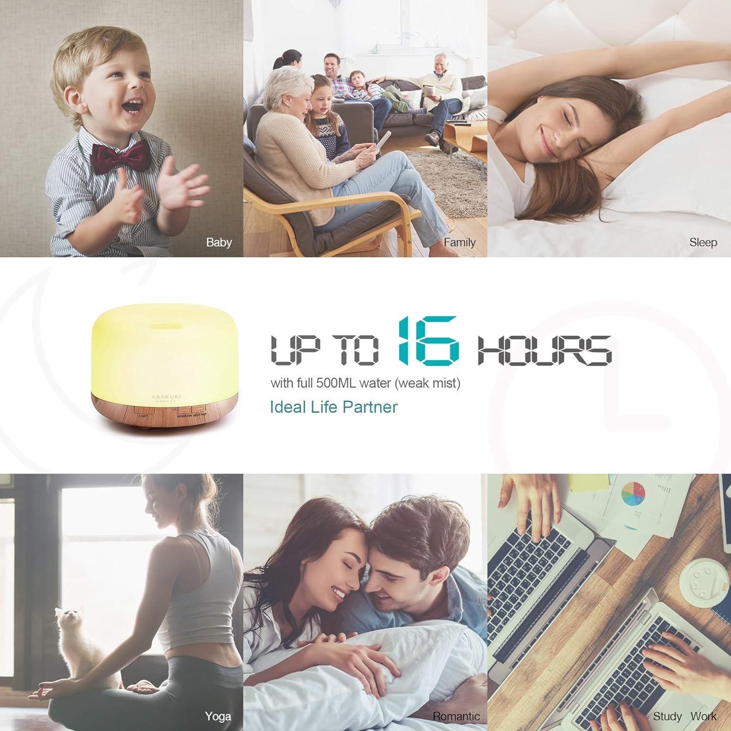 Voice-Controlled Essential Oil Diffuser – 500ml Aromatherapy for Home & Office