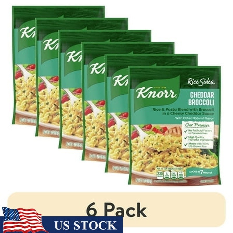 6 Pack Cheddar Broccoli Rice Sides No Artificial Flavors Instant 5.7 oz Pouch US