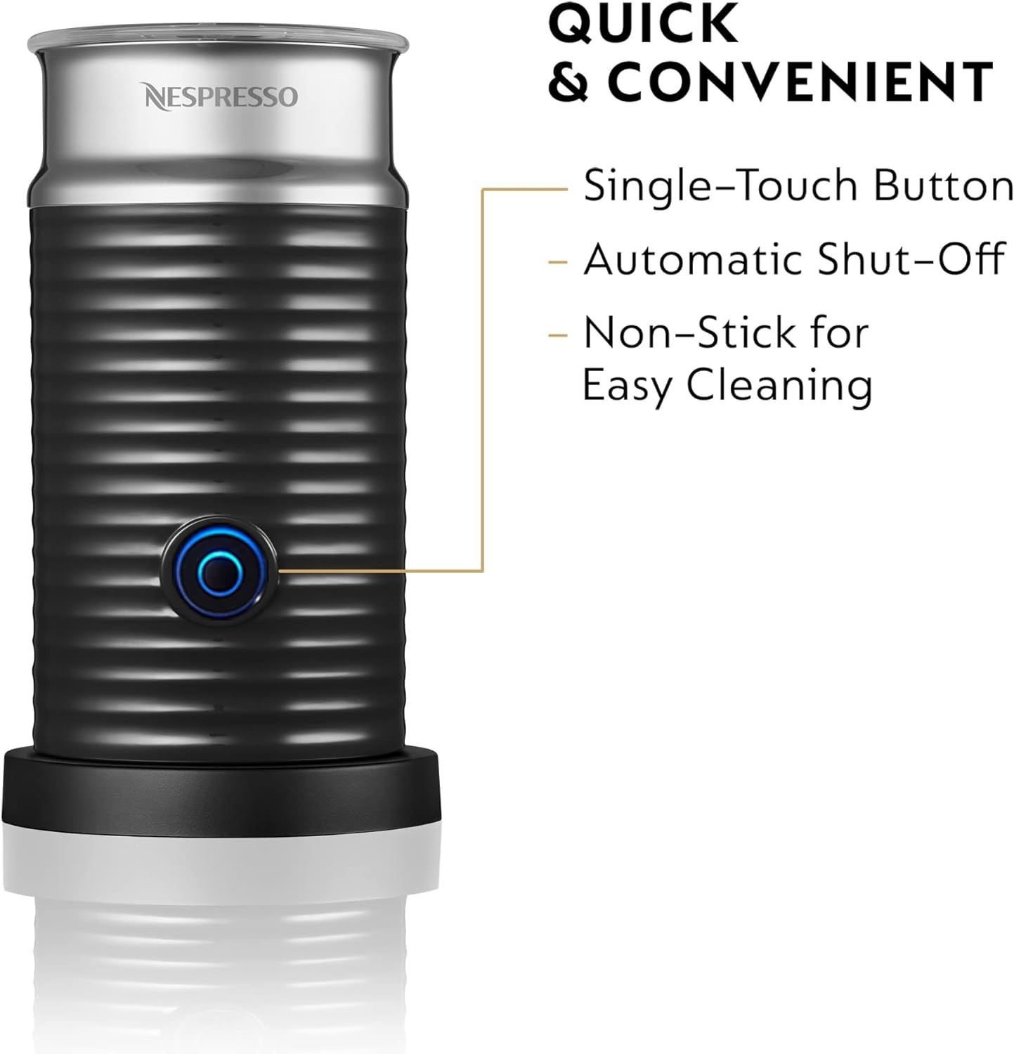 Nespresso Aeroccino 3 Countertop Milk Frother Black with Lid and Base My Review