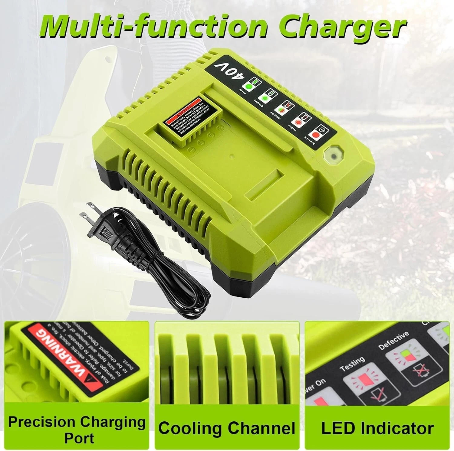 2PACK 4PACK 8.0Ah Battery 40 Volt for Ryobi 40V Lithium OP40602 Battery with LED