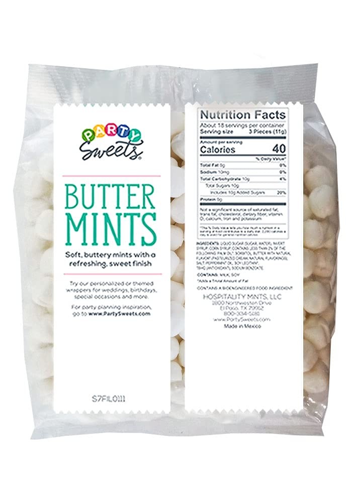 White Buttermints, 2.75 Pound, Appx. 350 pieces from Hospitality Mints