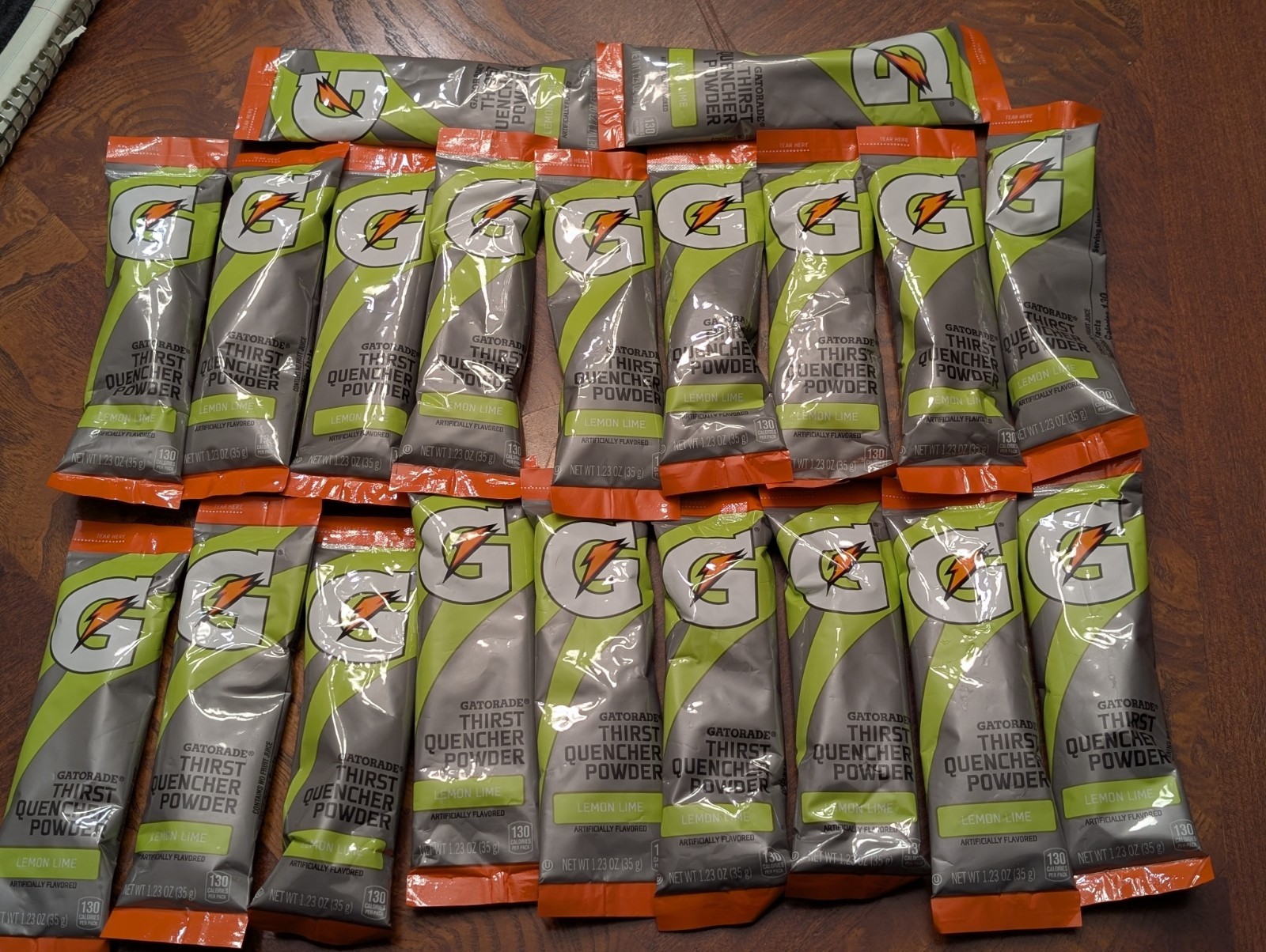 Gatorade Lemon Lime Packets! 20 Gatorade Lemon Lime Sticks! NEW!