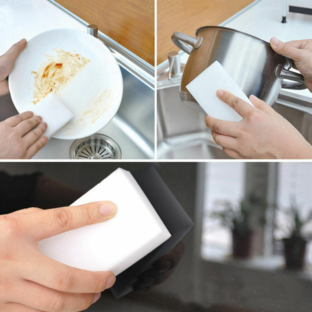 100 PCS Sponge Eraser BULK PACK Melamine Cleaning Foam 3/4″ Thick Kitchen Bath