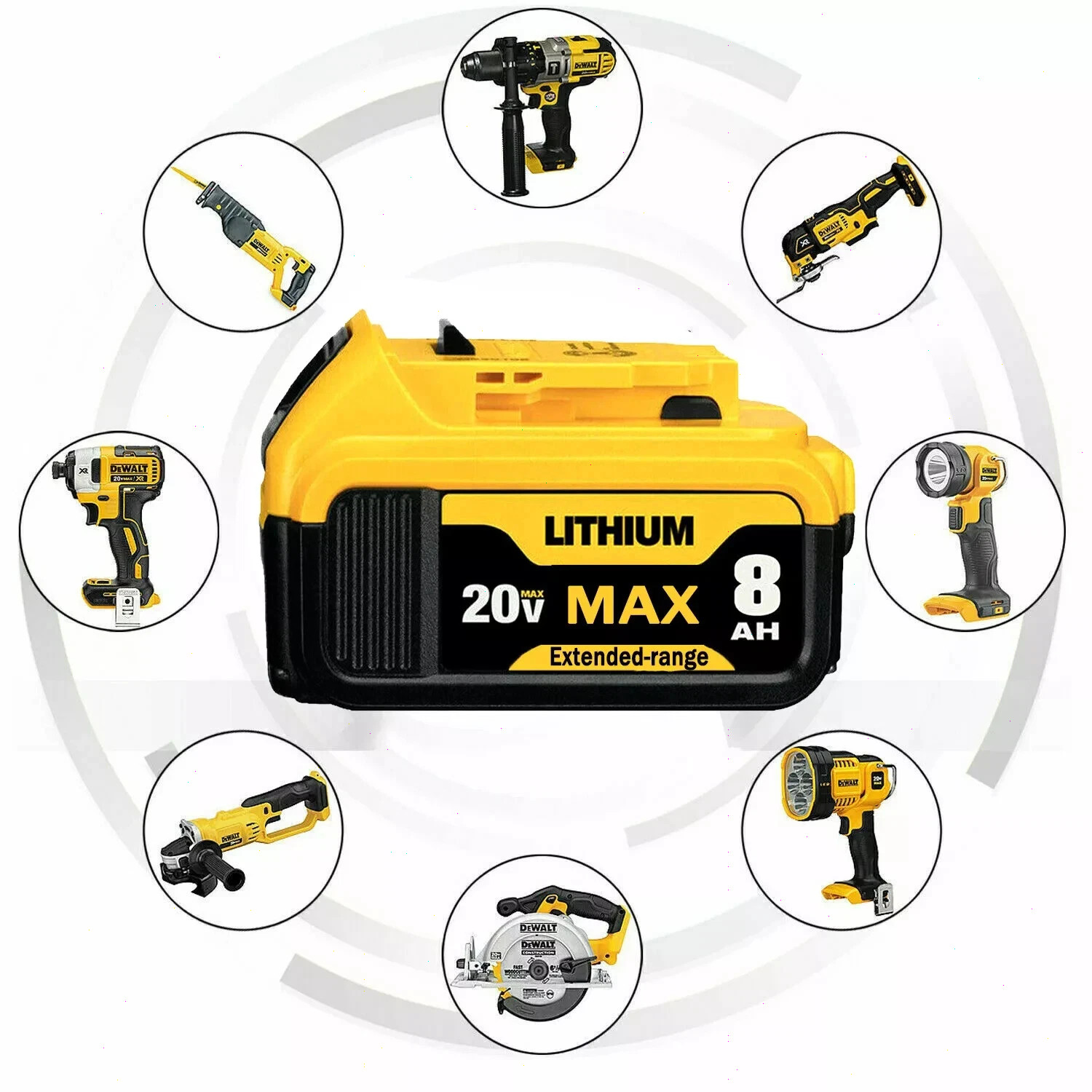 2PACK 10PACK For DeWALT DCB210-2 20V MAX XR 10.0 AH Lithium-Ion Battery DCB206