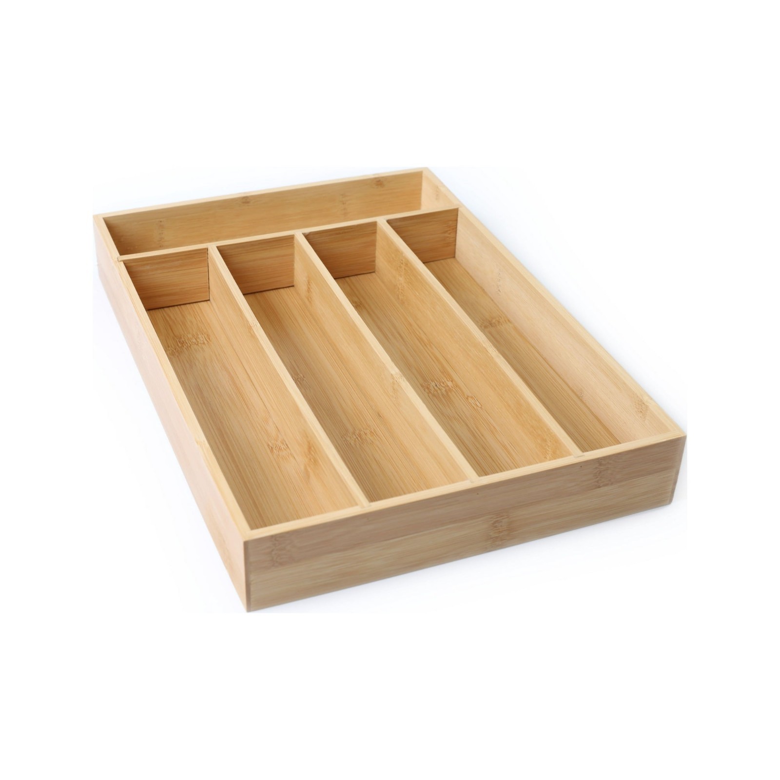 Natural Bamboo Expandable Silverware Organizer, 13.98 x 10.04-15.35 x 1.97 in