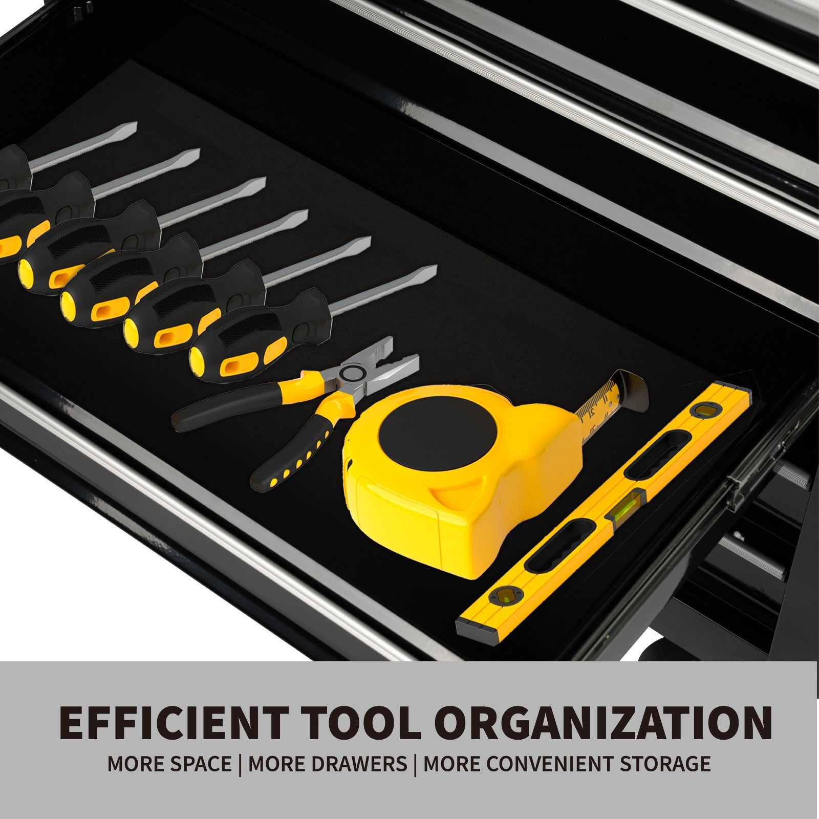 7-Drawer Rolling Tool Cart with Locking Mechanism & Wheels Mobile Tool Cabinet