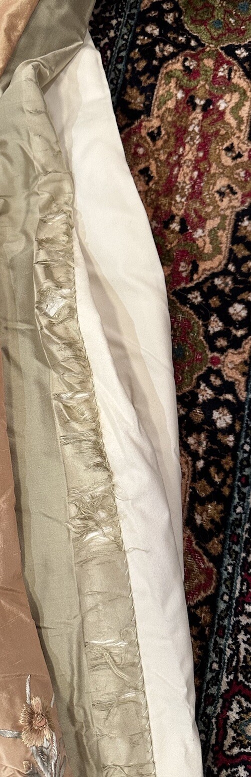 1-100% Silk Drapery Panel Weighted Lined Inner Flannel 41″ W x 98″ L 10 Pleats