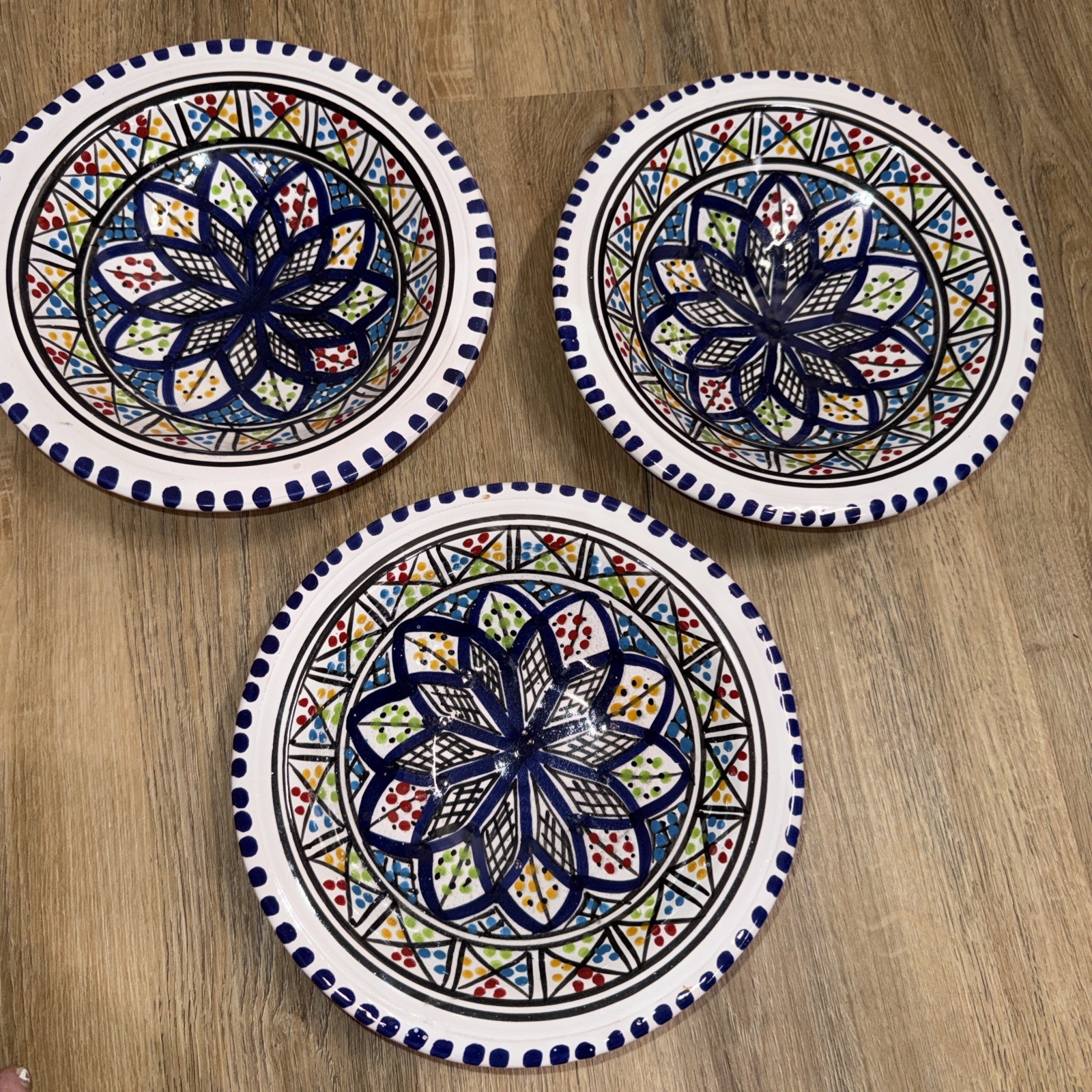 Tunisian Ceramic Bowls Handmade, traditional, colorful, diameter