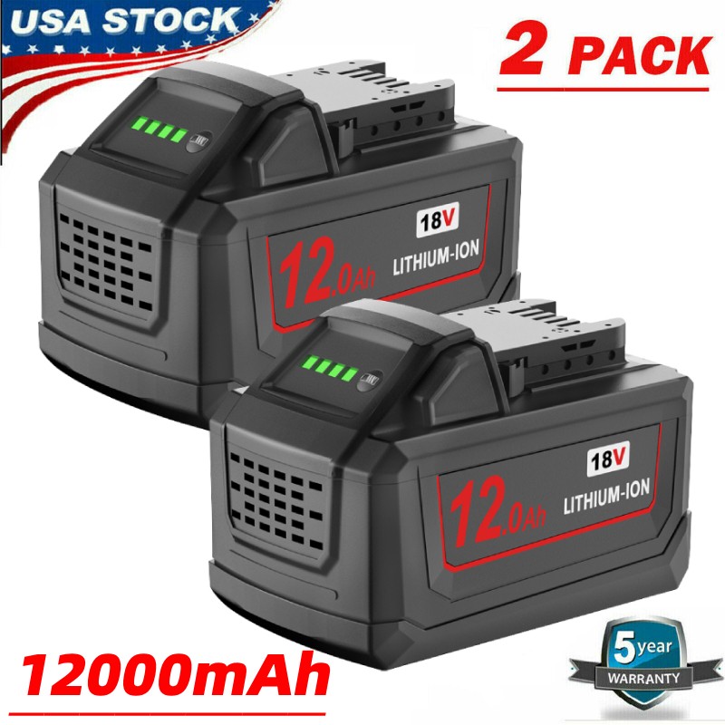 NEW 2PACK For Milwaukee For M18 18V 12.0Ah Extended Capacity Battery 48-11-1860