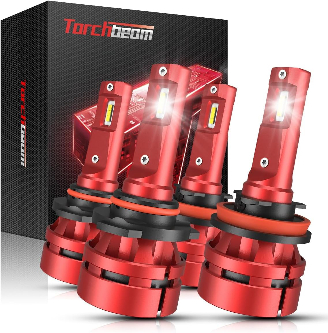 Torchbeam T2 2025 9005 H11 Bulbs Combo,90,000LM 6000K Cool White 9005/HB3 H11/h8