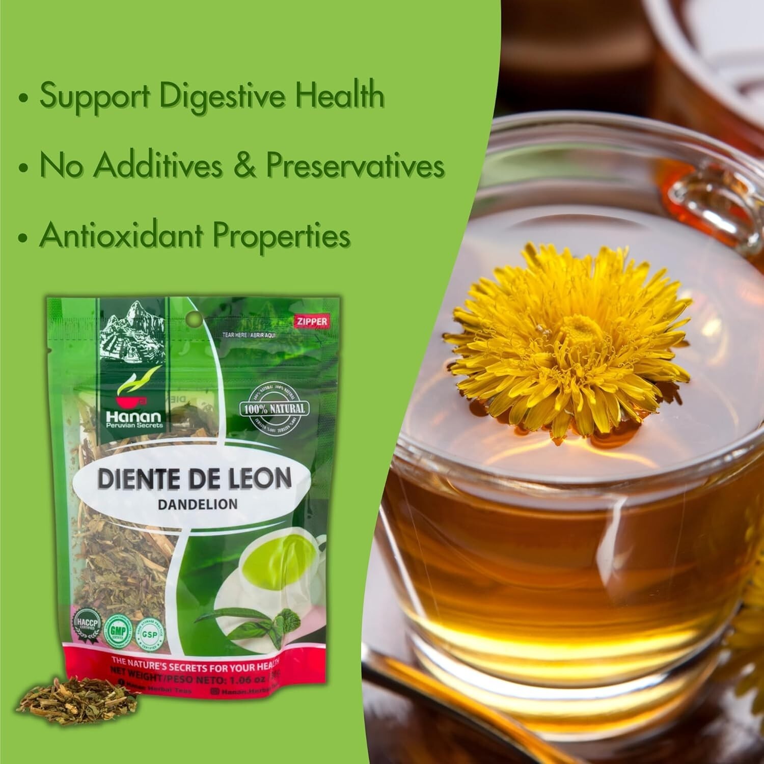 Dandelion Loose Leaf and Root Tea – Te de Diente de Leon Herbal Tea from Peru