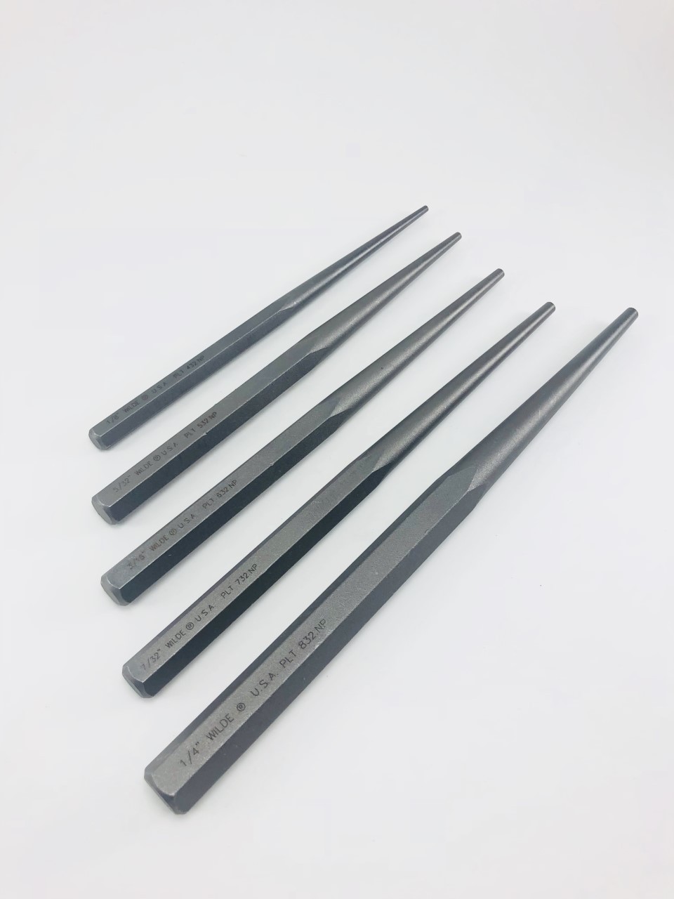 Wilde Tool 5pc Extra Long Taper Line up Drift Punch Set Professional MADE IN USA