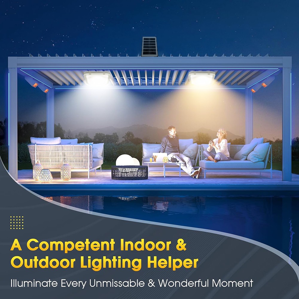 128LEDs Ceiling Pendant Light Outdoor Solar Powered Motion Sensor Shed Lights