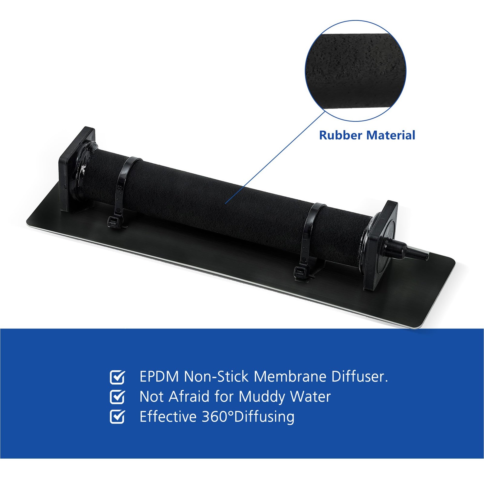 Pond Aerator 8000 Gallons Koi 1 Diffuser / Up to 8000 Gallon, Black