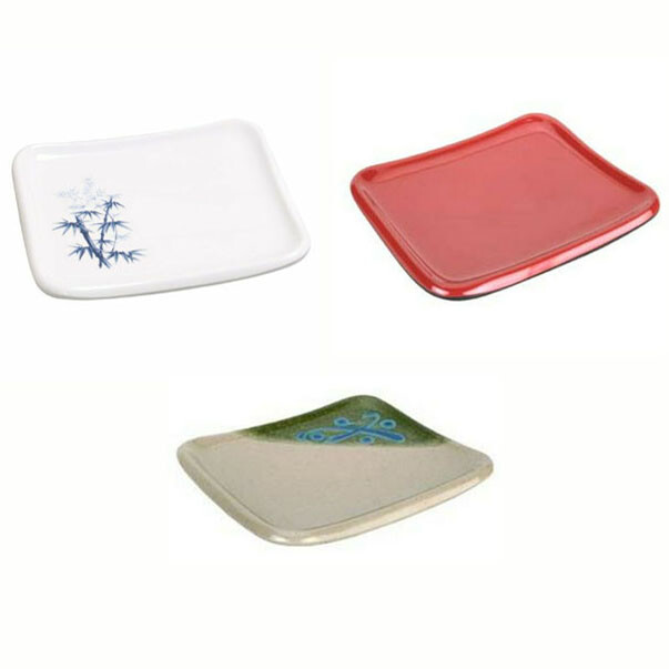 Set of 4 Japanese Restaurant Sushi Sashim Plate 5.5×4.75 in Many Color