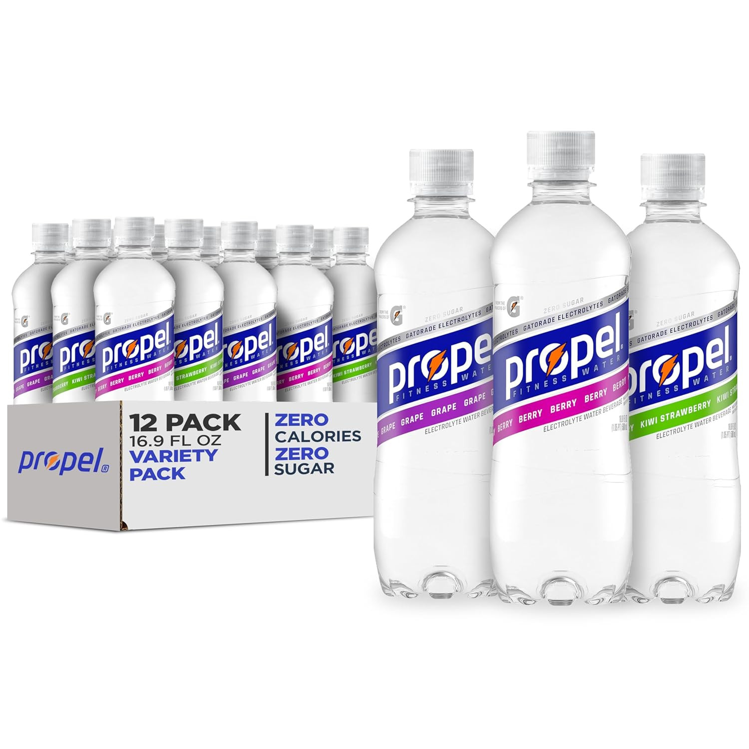 Propel, 3 Flavor Variety Pack, Zero Calorie Sports Drinking Water with Electroly