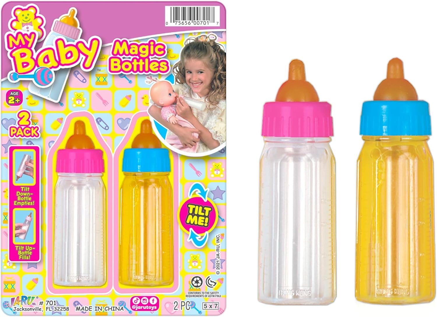 Magic Baby Doll Bottles Milk Bottle and Juice Bottle, Great Baby Doll Accessorie