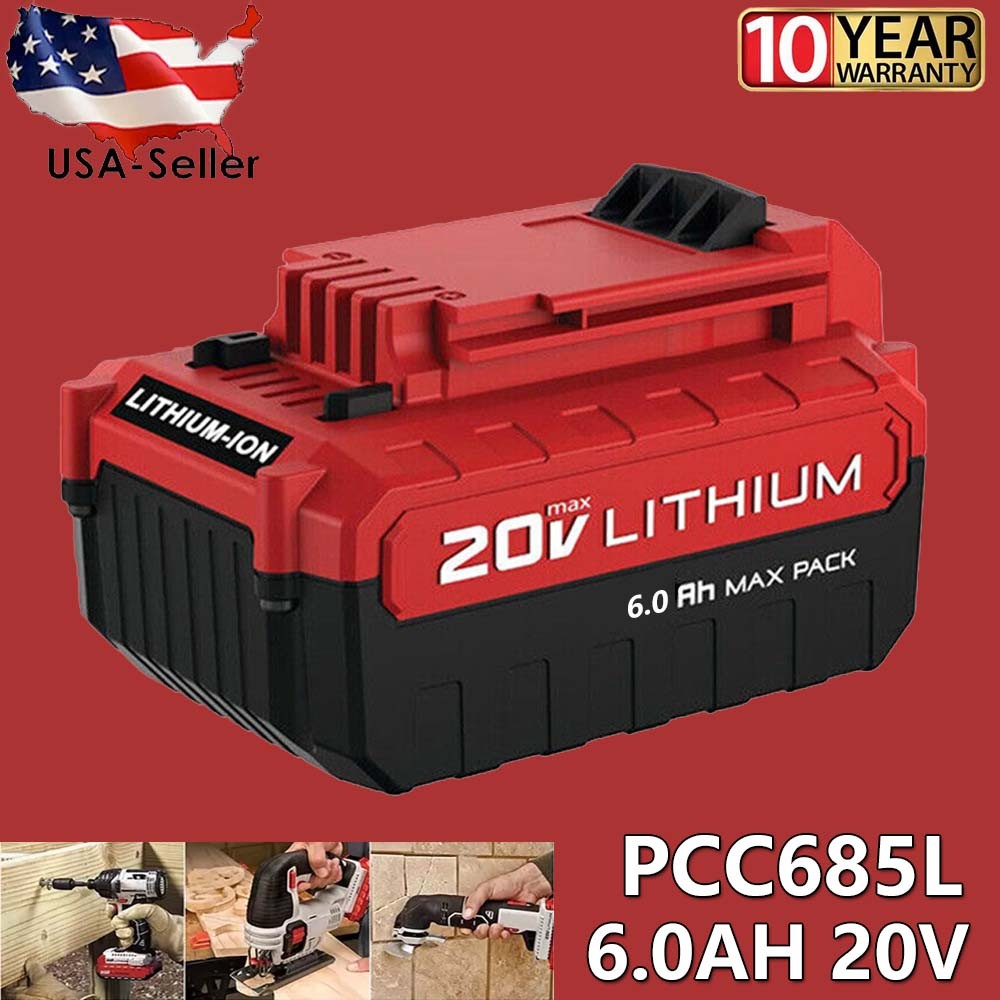 1-4PCS 6.0/7.0/7.5/8.0Ah for Porter Cable 20V MAX Li-ion Battery PCC685L PCC680L