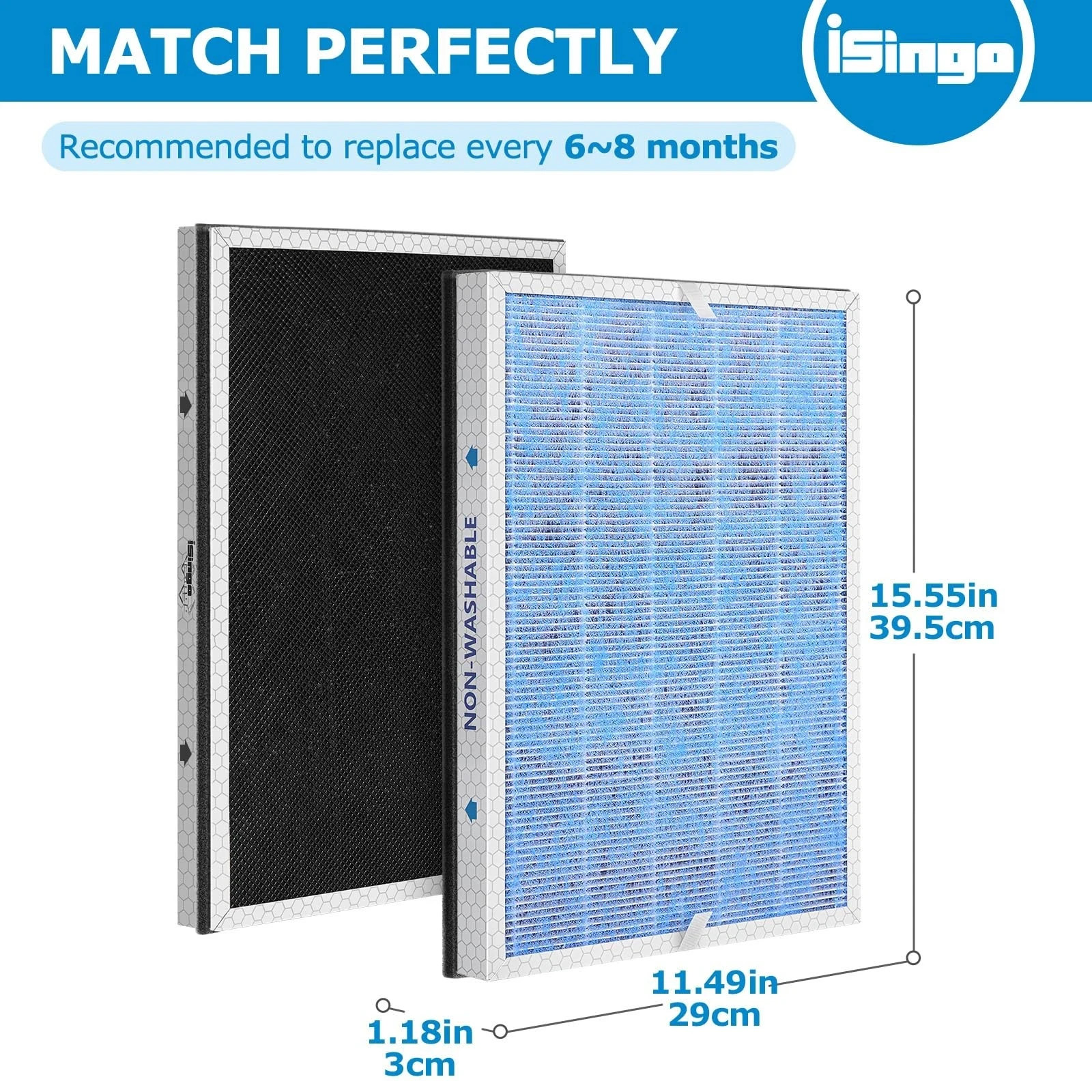 MSA3 Replacement Filter 2-Pack for Membrane Solutions Air Purifier