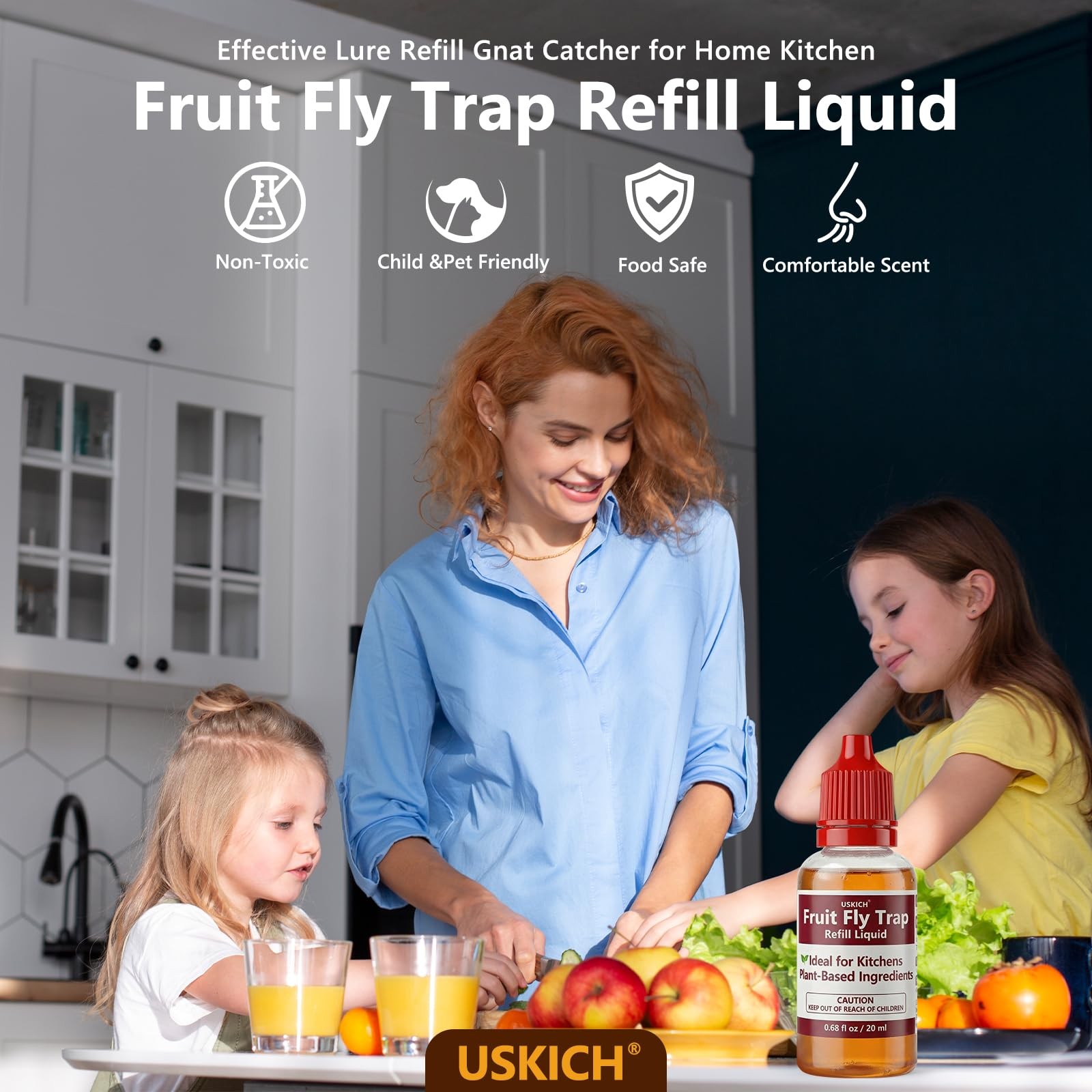 10 Pack Fruit Fly Trap Refill Liquid, 0.68oz/ Bottle, Liquid 10P, yellow