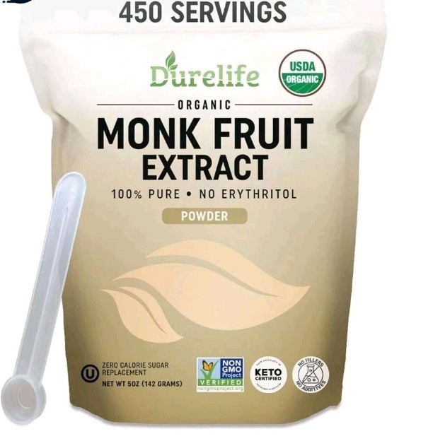 Organic Monk Fruit Extract, 5 Oz, Pure Monk Fruit Sweetener Organic No Erythrito