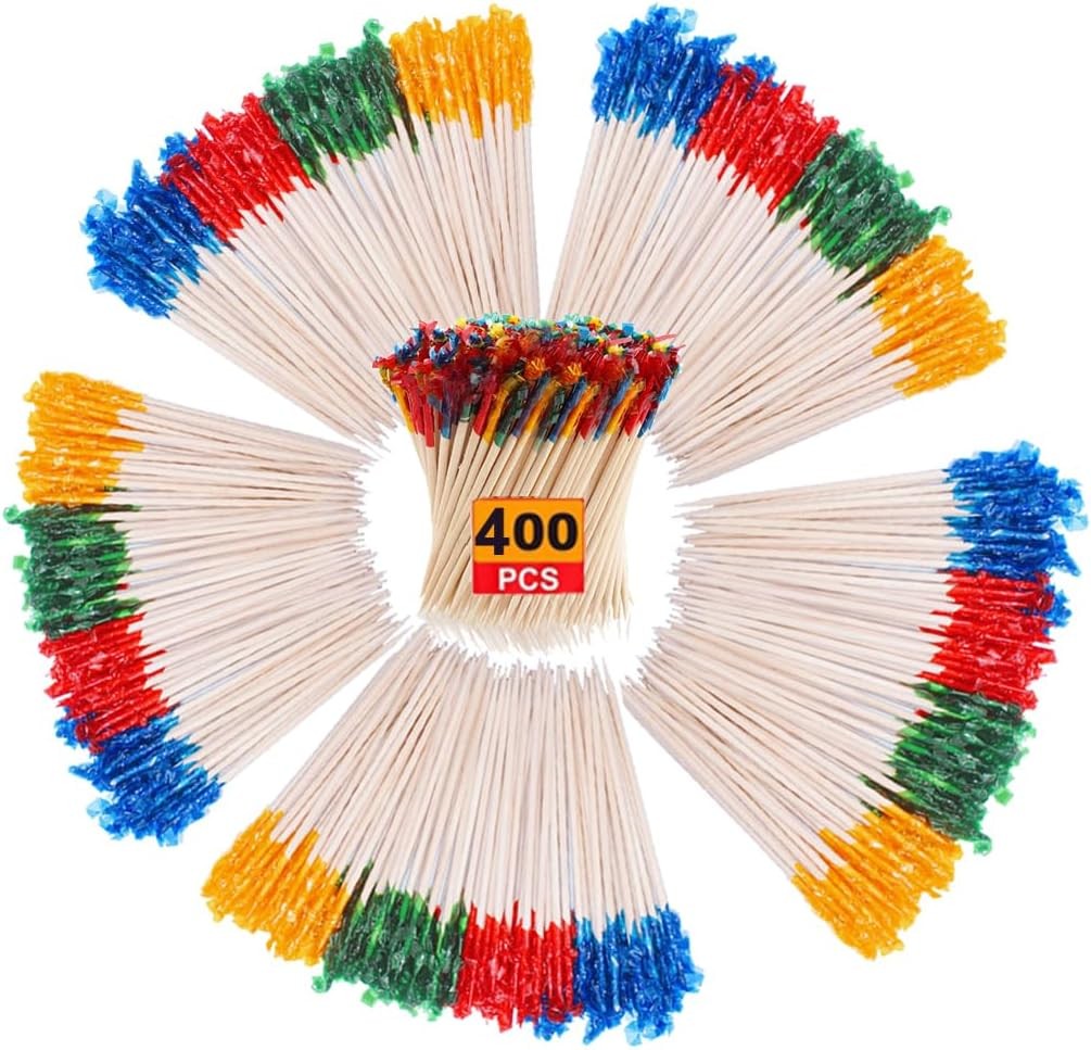 400PCS Fancy Toothpicks for Appetizers, 2.6IN Appetizer Picks for Cocktail Party
