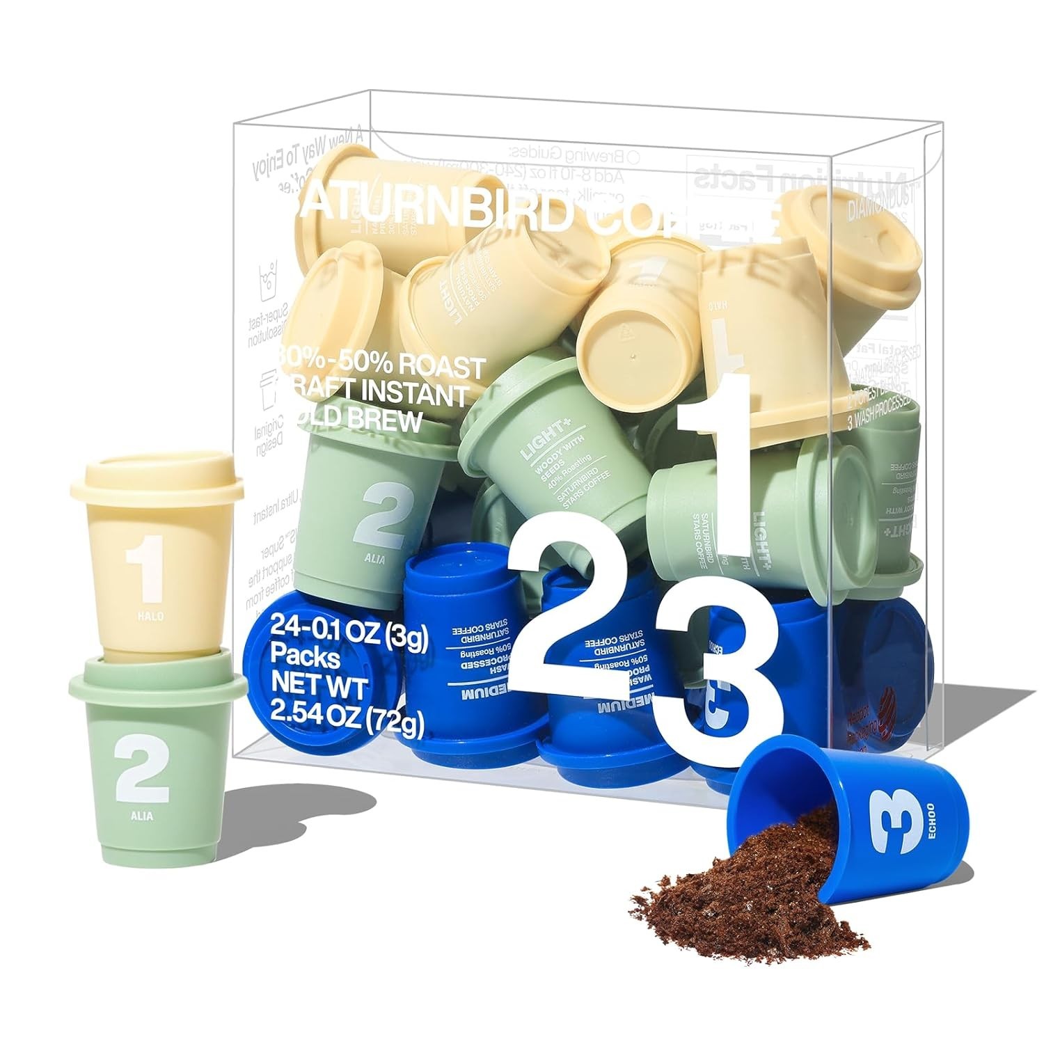SATURNBIRD Instant Coffee Cold Brew – Light, Medium Roast Variety Pack