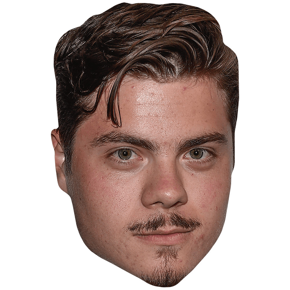 Atticus Mitchell (Moustache) Celebrity Mask, Flat Card Face, Fancy Dress Mask