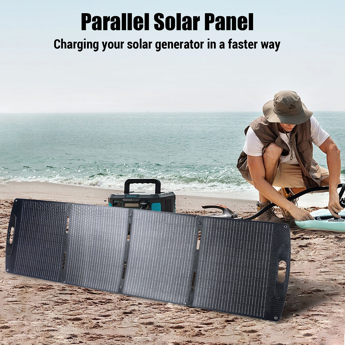LINEBA 200W Foldable Portable Solar Panel IP67 for Power Station RV with MC4