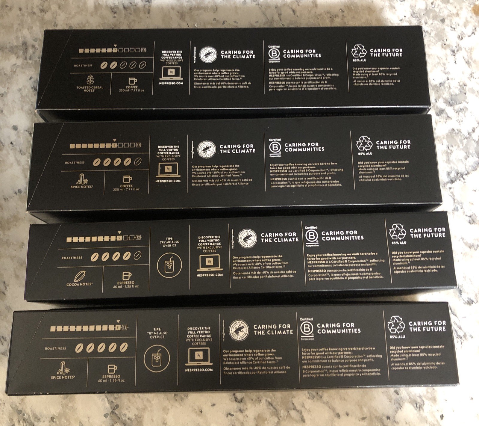 8-Nespresso Capsules Vertuo, Intense Variety Pack, 80 Count, READ