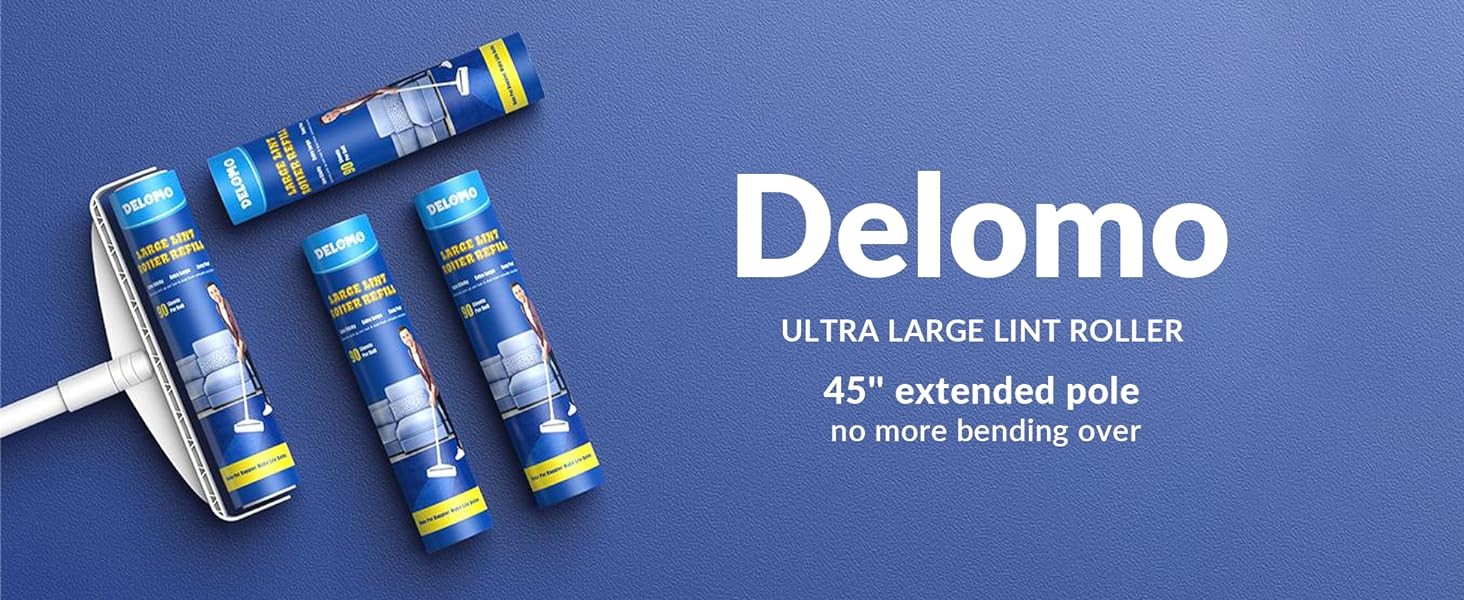 Large Lint Rollers for Carpet: Sticky Rollers for Floor 9.45 in with 3