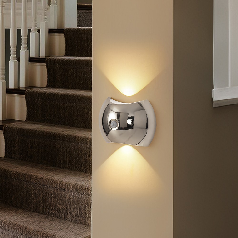 Up & Down Light Source Wall Sconces with Motion Sensor, Cordless LED Wall Light