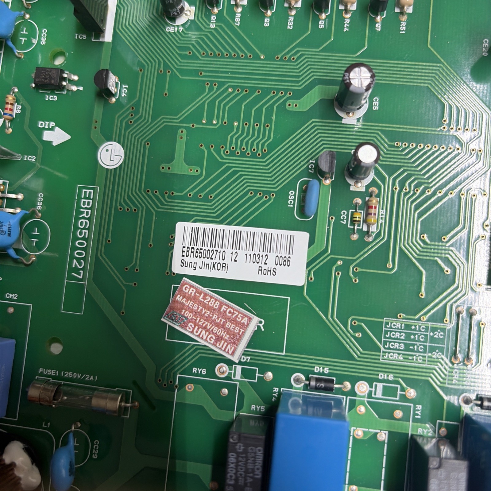OEM LG Refrigerator Control Board EBR65002710 Same Day Ship & *60 Days Warranty*