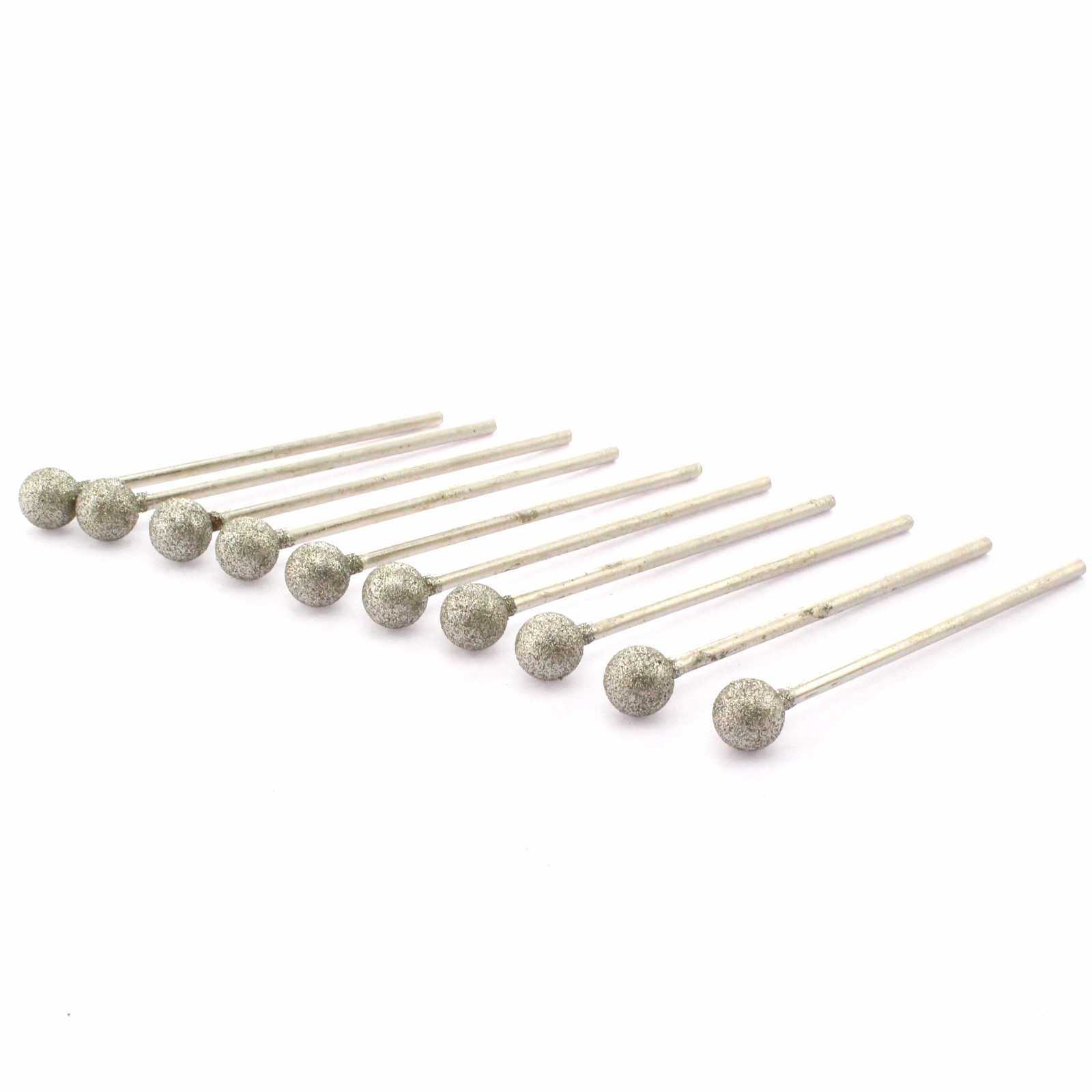 10Pcs Diamond Grinding Bits 10 mm 3/8″ Spherical Carving Burrs Tools for Stone
