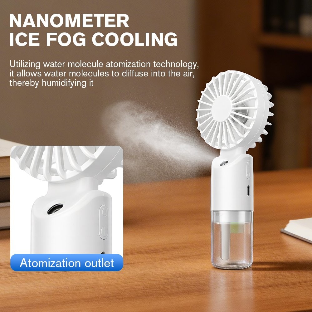 Portable Handheld Turbo Fan, w/Sprayer, 1600mAh Battery Operated, Up To 10 Hours