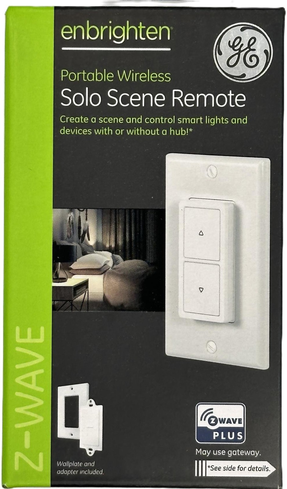 GE Enbrighten Z-Wave Solo Scene Remote Portable Wireless, Indoor Use Only 34172