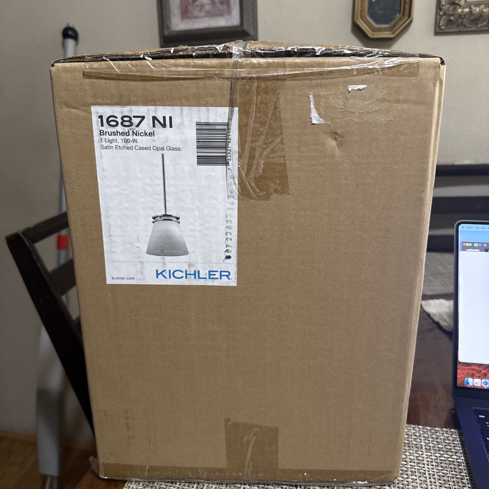 Kichler 1687NI Hendrik 1-Light Pendant in Brushed Nickel