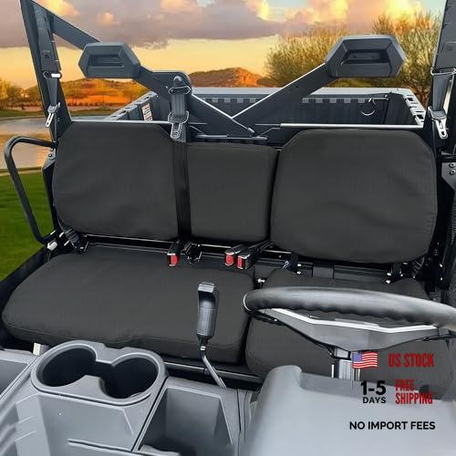 ESMING 1680D UTV Seat Covers for Polaris Ranger 1000 2020 2021 2022 2023 Black