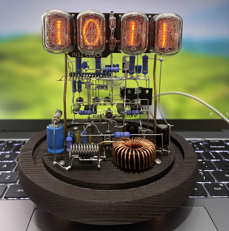 Classic Vintage IN-12 Nixie Tube Clock Kit DIY Unassembled w/ Glass Case Remote