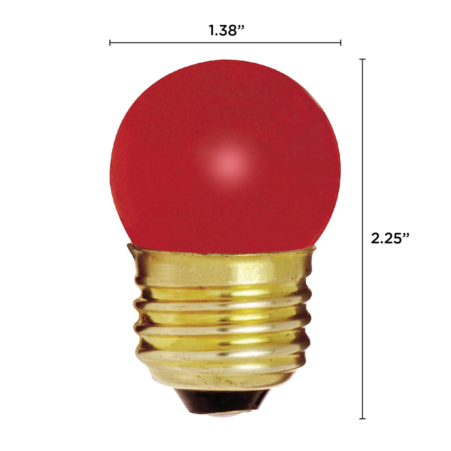 5 Pack S3611 CERAMIC RED Mini Globe Indicator Bulb 7.5W 120V S11 Medium Base E26