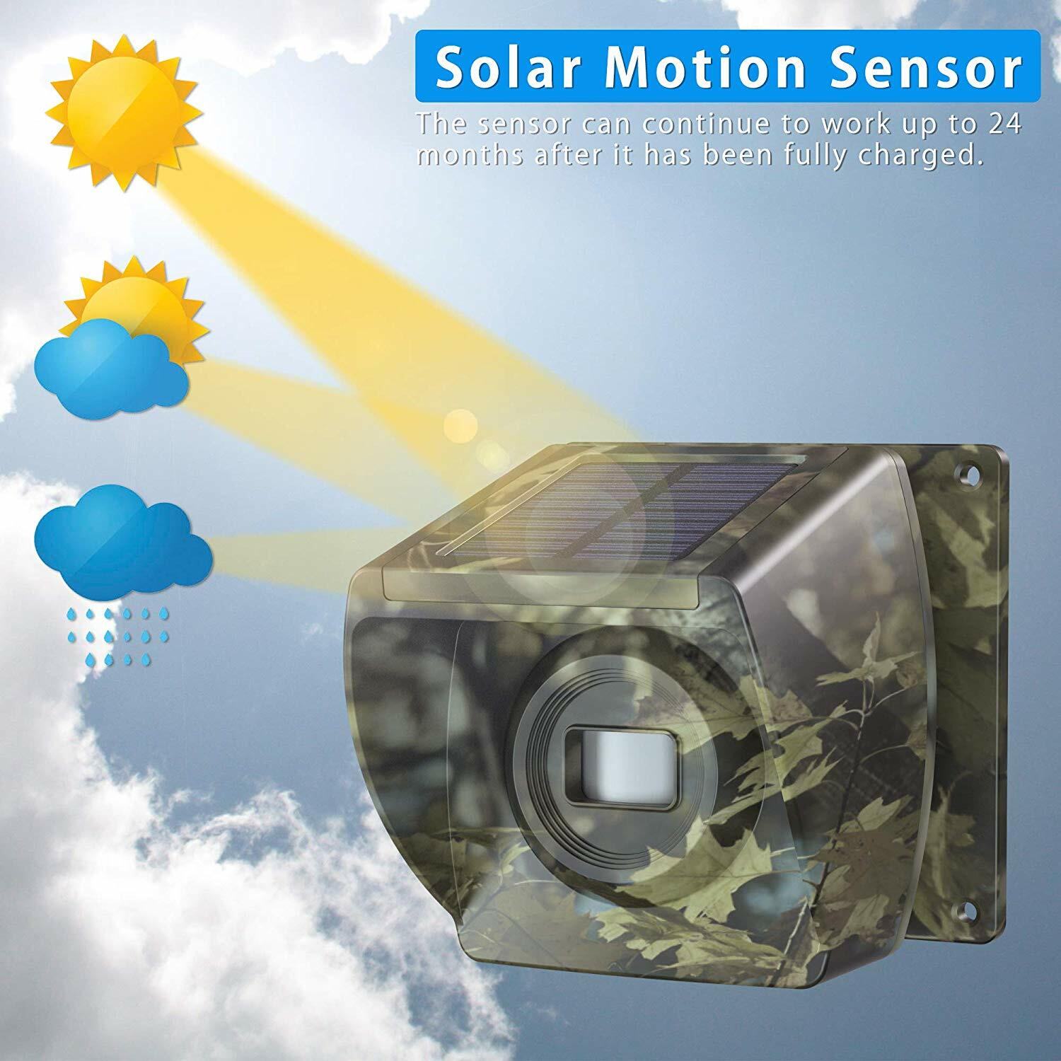 Wuloo 1800feet Long Range Solar Driveway Alarms Wireless Motion Sensor for Home