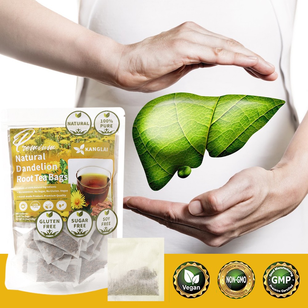Dandelion Tea Leaf & Root Herbal 60 Tea Bags for Liver & Kidney Health Detox