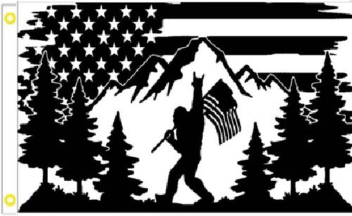3X5 USA SASQUATCH BIG FOOT ROCKY MOUNTAINS FLAG BANNER 100D W/ GROMMETS X1