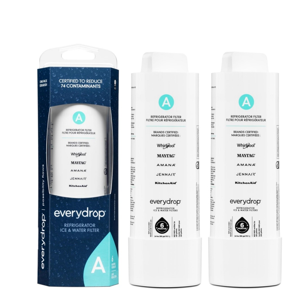 Sealed🔥2x E very d²rop Refrigerator Water Filter A EDRARXD1 WHRARXD1 KADRARXD