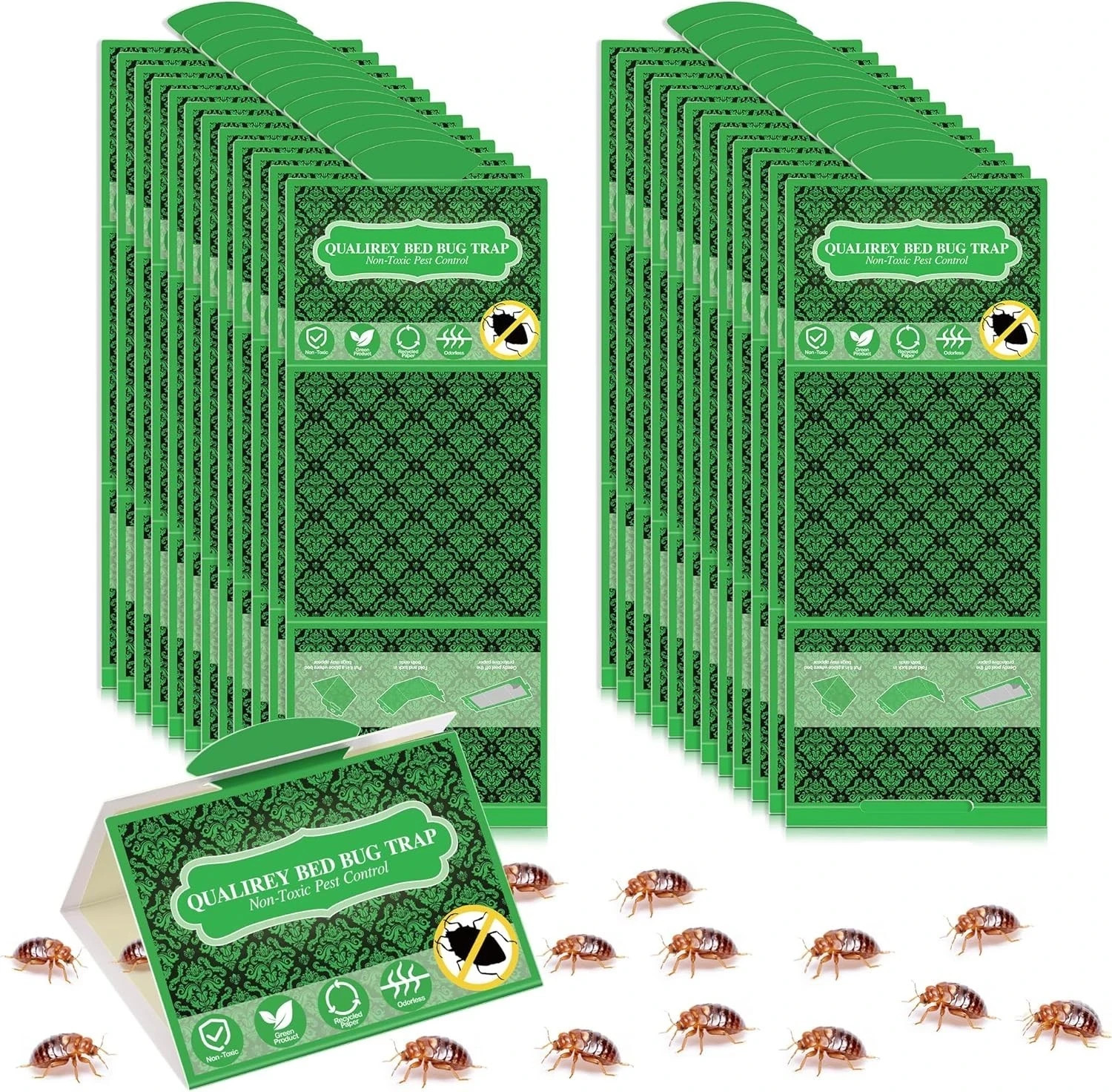 24 Pack Bed Bug Traps, Non Toxic Bedbug Detector for Bed Legs, Bedbug Intercepto