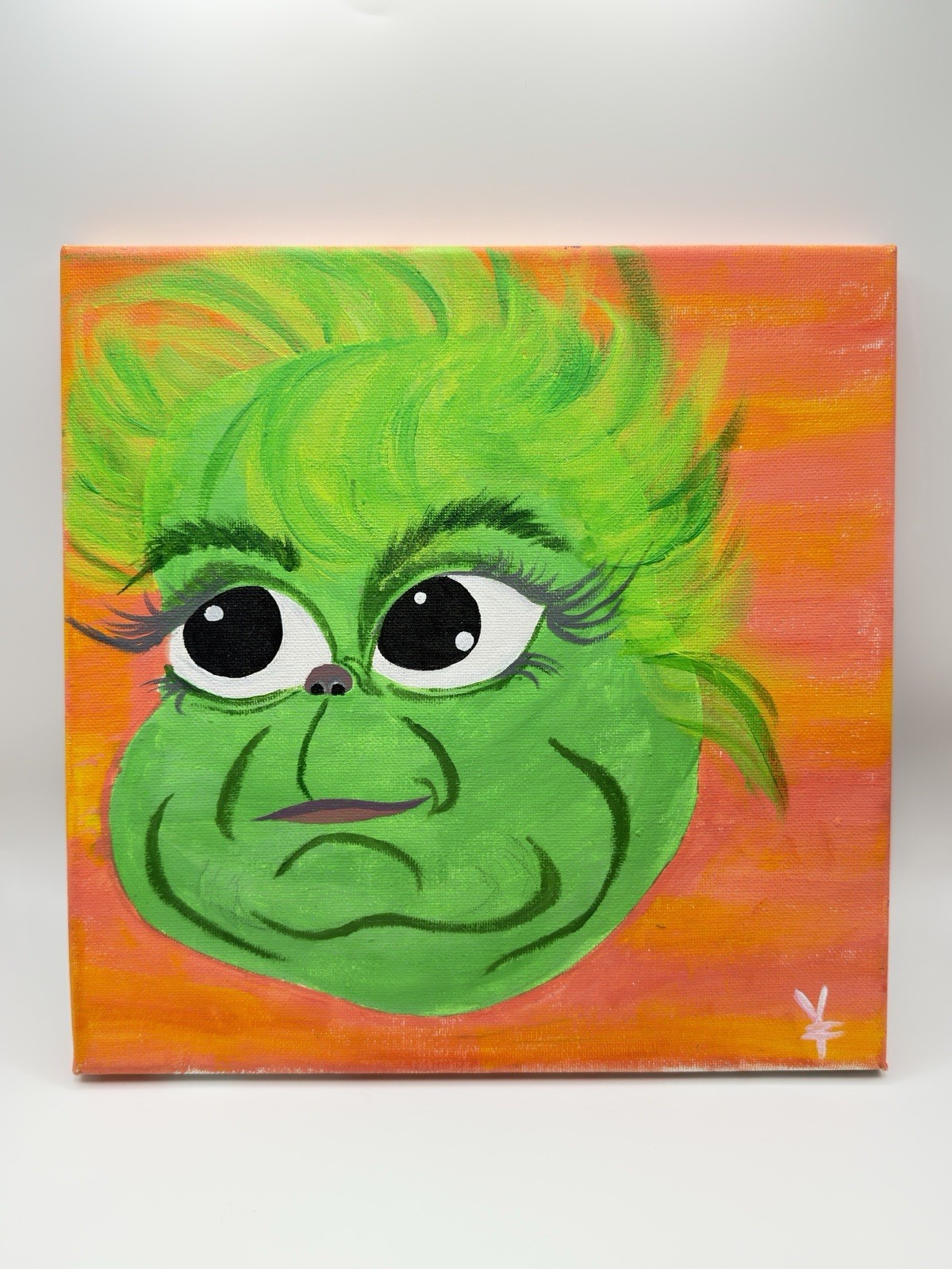 Original Yen Pop Art Painting “Naughty List Energy” 12×12 Hand-Painted Canvas