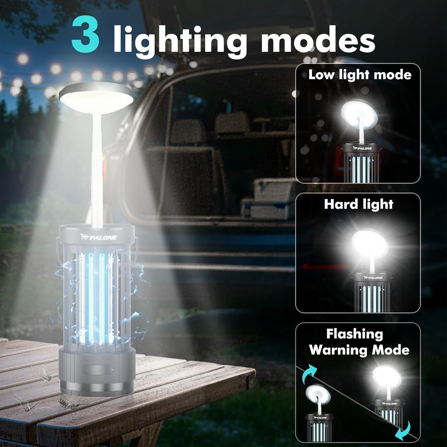 4500V Rechargeable Bug Zapper, Telescopic LED Light Mosquito Killer for Home