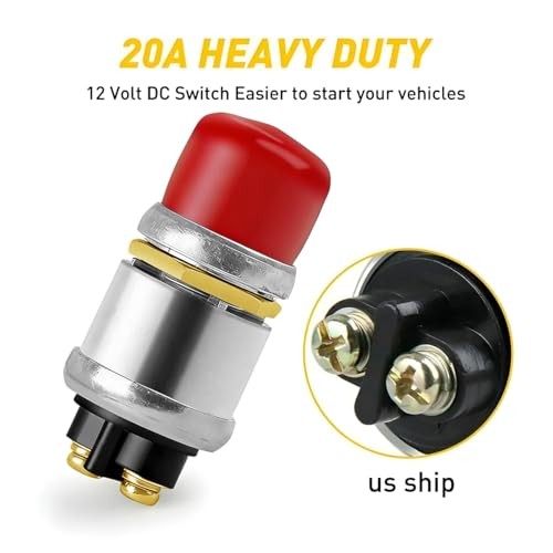 2PCS Car Engine Start Push Button Switch – 12V 24V Waterproof Heavy Duty – Red